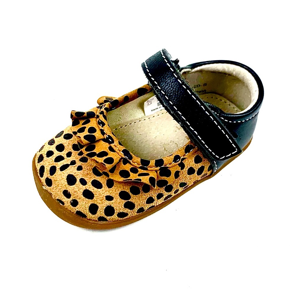 See Kai Run Belle II Infant Leather/Leopard Print Mary Janes Size 4
